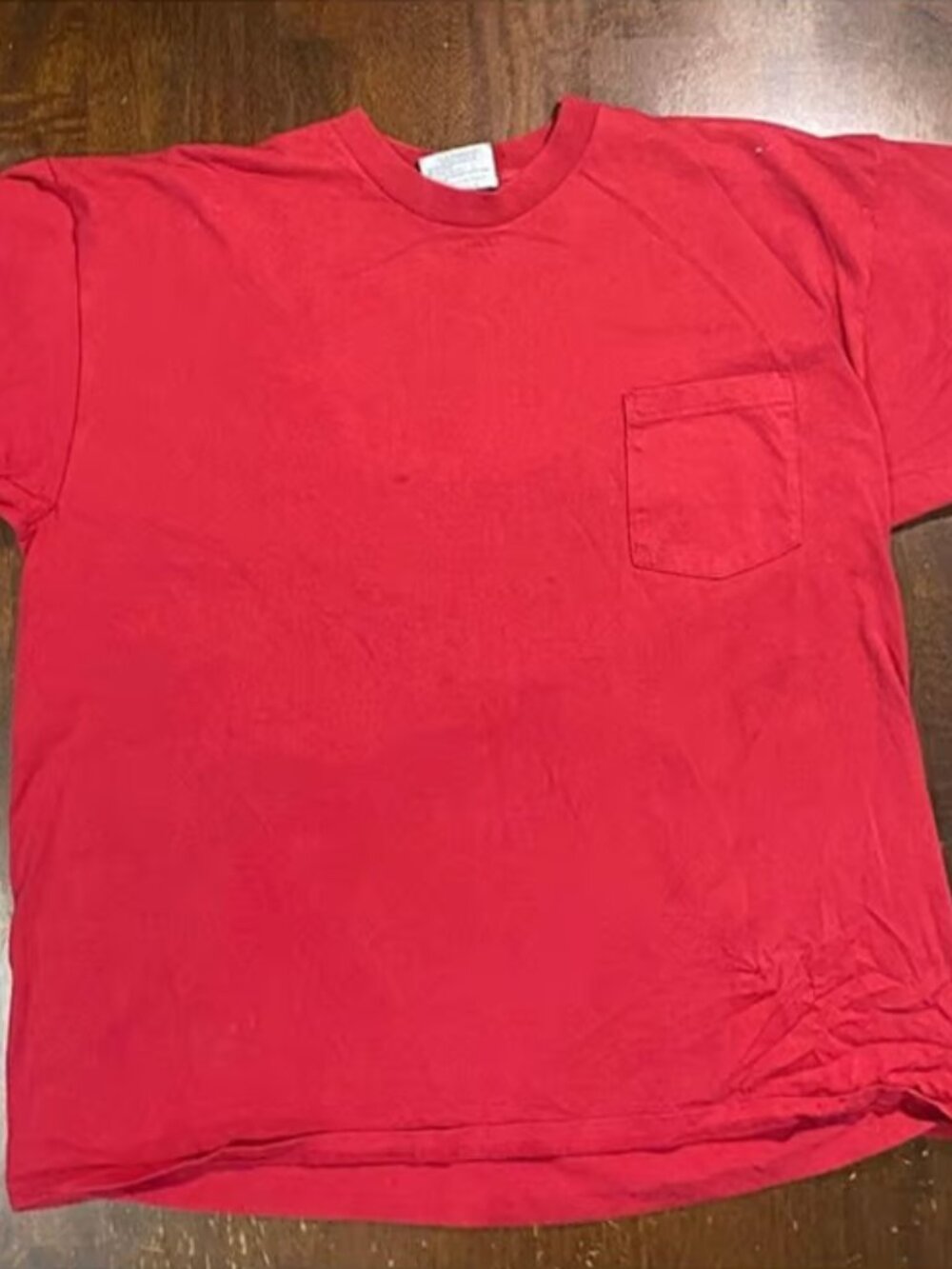 Vintage 90s Men's Red Crew Neck T-Shirt Size X Large